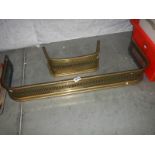 2 brass fire place fenders (approximately 36.5 x 13" and 16.25 x 6.