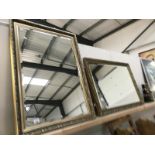 2 gilt framed bevel edge mirrors