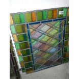 2 stained lead glass windows