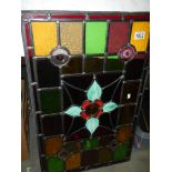 A lead glazed stained glass panel.