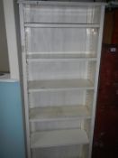 A 5shelf painted pine bookcase