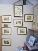 6 x 18th century framed and glazed engravings of Hunting and Shooting scenes dated 1798/99 and a