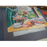 A portfolio of assorted paintings, prints, engravings & artist signed prints etc.