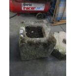 A square stone planter