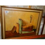 A Dutch still life oil on board study of books signed R Adriaange.