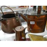 3 good items of Victorian copper ware.