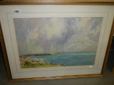 An original watercolour by Cecil Dunford of Falmouth Pendennis Headland.