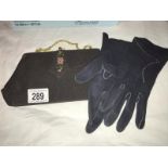 An evening purse and gloves