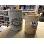 2 old marmalade pots