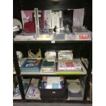 3 shelves of craftwork