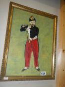 A French school 20th century oil on board painting 'The Piper Boy'.