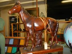 A good 1930's plaster horse lamp in fair condition, reg. no. 925643.