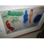 A Marc Chagall (1887-1985) lithographic print of modernist figures published in New York, 1977,