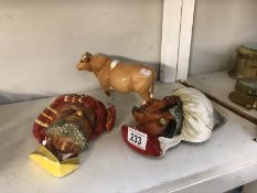 2 Bosson's wall plaques and a Beswick bull Sabrina's Sir Richard 14th