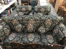 A good large 3 seater sofa with scroll arms & 2 chairs