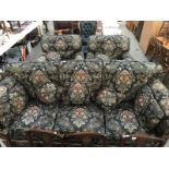 A good large 3 seater sofa with scroll arms & 2 chairs