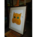 An Andy Warhol (1928-1987) lithographic print of a cat entitled 'Sam' published by Neues,