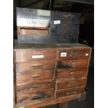 2 vintage tool cabinets with drawers