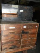 2 vintage tool cabinets with drawers