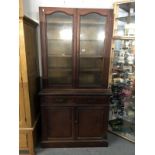 A Victorian oak glazed top bookcase