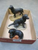 2 Border Fine Arts black labradors and 1 other