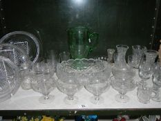 A quantity of glassware including graduated fruit bowls etc.