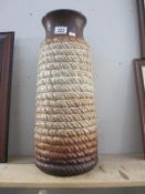 A large West German pottery rope vase