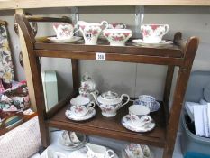 A hostess trolley with removable trays