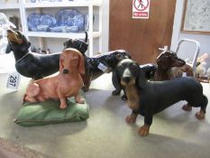 6 Dachshund figures including Beswick