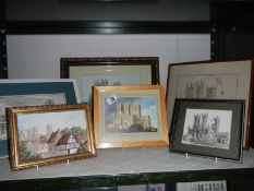 A quantity of framed and glazed pictures of Lincoln (mainly The cathederal)