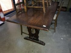 A dark wood dining table