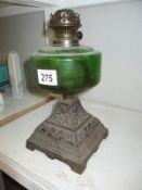 An oil lamp (no chimney or shade)
