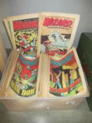 A box of Wizard comics from mid 1970's to early 1980's