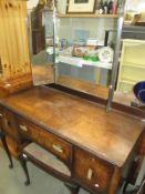 A 1930's 3 mirror dressing table with Queen Anne legs