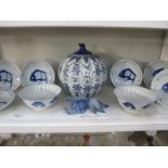 A good lot of dishes hand painted with Koi carp,