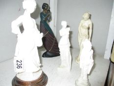 5 figurines including oriental