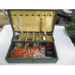 A jewellery box consisting of costume jewellery