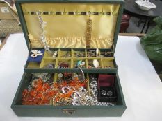 A jewellery box consisting of costume jewellery