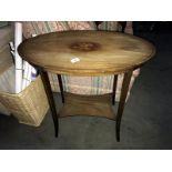 An oval occasional table
