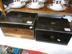 2 Victorian wooden boxes