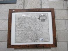 A framed map of Herefordshire