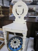A painted Victorian hall chair