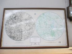 A framed and glazed map of Lound Nottinghamshire