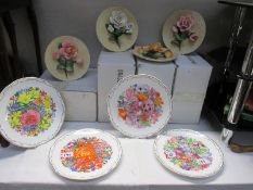 4 Capodimonte English Rose boxed plates in tribute of Lady Diana Spencer and 4 Royal Albert flower