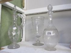 2 good vintage decanters and a vase ****Condition report**** Mid 20th