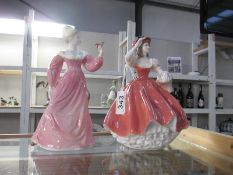 A pair of Coalport Ladies of fashion figurines 'Flora' and 'Affection'