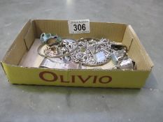 A mixed lot of white metal jewellery