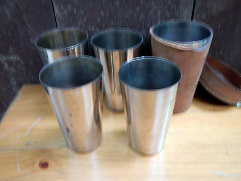 A leather cased set of 6 beakers, - Image 3 of 5