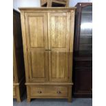 An oak wardrobe