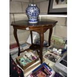 A hexagonal inlaid table